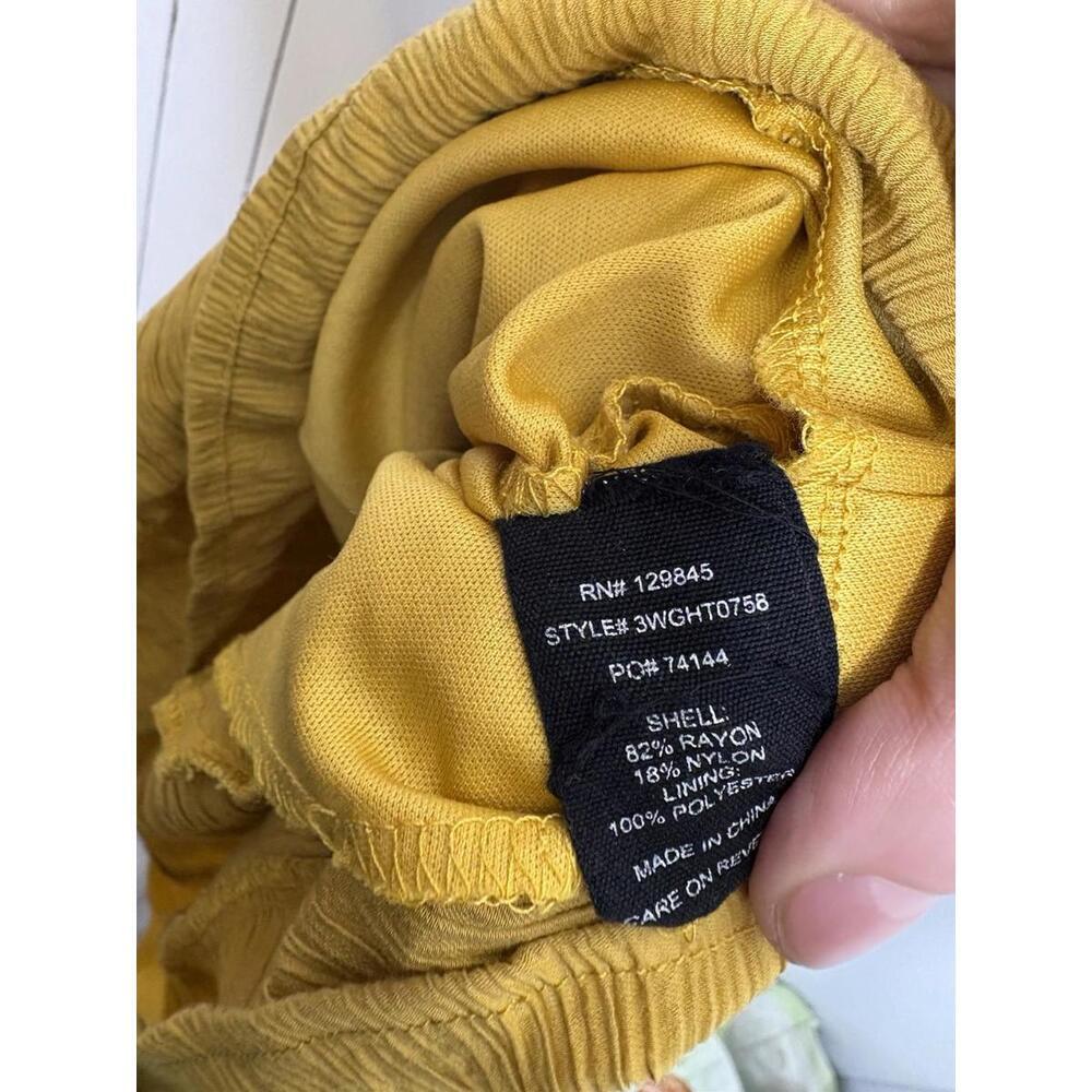 Womens Dress XL Honey Mustard Tiered Puff Sleeve Cottagecore Church Modest - Picture 9 of 10